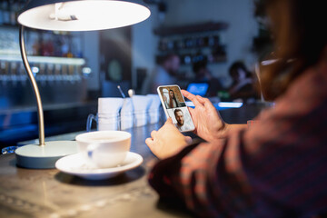 Meeting online, job or education. Close up screen. Remote working. Workplace anywhere you go with PC, devices and gadgets. Concept of distance learning, isolation, business, shopping online