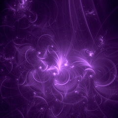 Abstract fractal background. Purple patterns on dark.