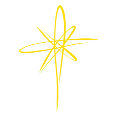 abstract yellow shining christmas star on white background