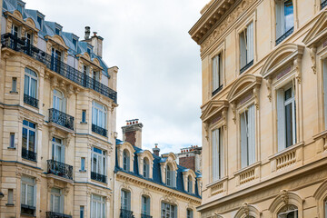 Fototapeta premium Beautiful Street view of Buildings, Paris city, France.
