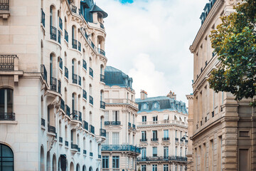 Fototapeta premium Beautiful Street view of Buildings, Paris city, France.