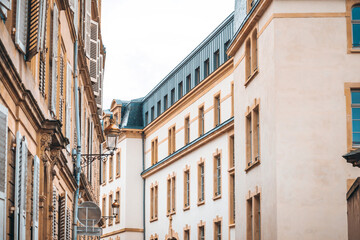 Beautiful Street view of Buildings, Paris city, France.