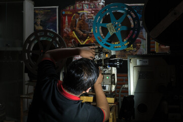 Fototapeta na wymiar Old cinema projector