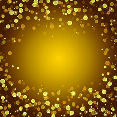 Confetti bokeh vector illustration. Glowing template background. Shining elements. Sparkling back. Falling glitter