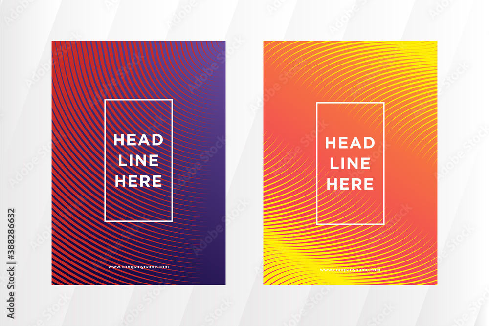 Poster set of covers with liquid curve line blend pattern. minimal geometric design. abstract backgrounds. 