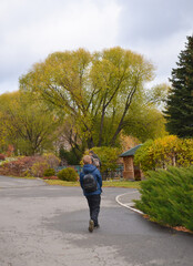 Russia Penza October 24, 2020: autumn Park and tourists walk
