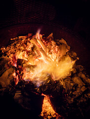 burning campfire