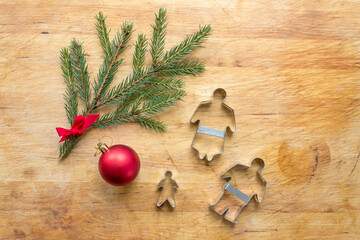 Christmas still life on wooden background