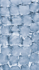 Ice cubes on a silver backdrop. Cold winter texture background