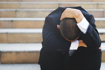 Unemployed people crisis Despair and stress people compression in office feel stressful can't make...