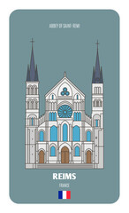 Abbey of Saint-Remi in Reims, France. Architectural symbols of European cities