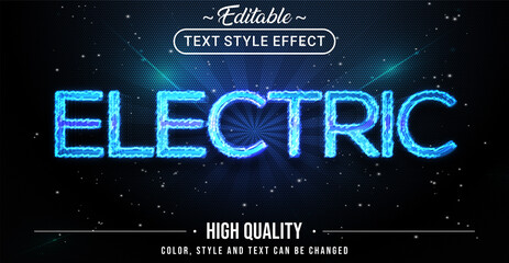 Editable text style effect - Electric theme style.