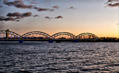 Naklejka premium city harbour bridge
