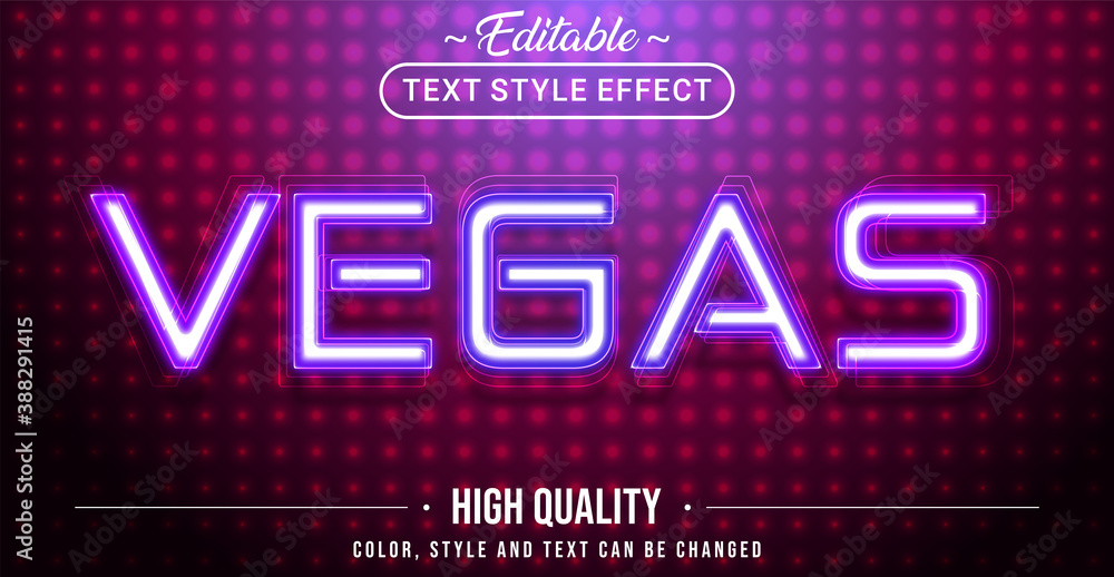 Poster editable text style effect - vegas theme style.