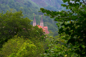 Basilica Santa Mar&iacute;a, Covadonga, Picos de Europa National Park, Asturias, Spain, Europe