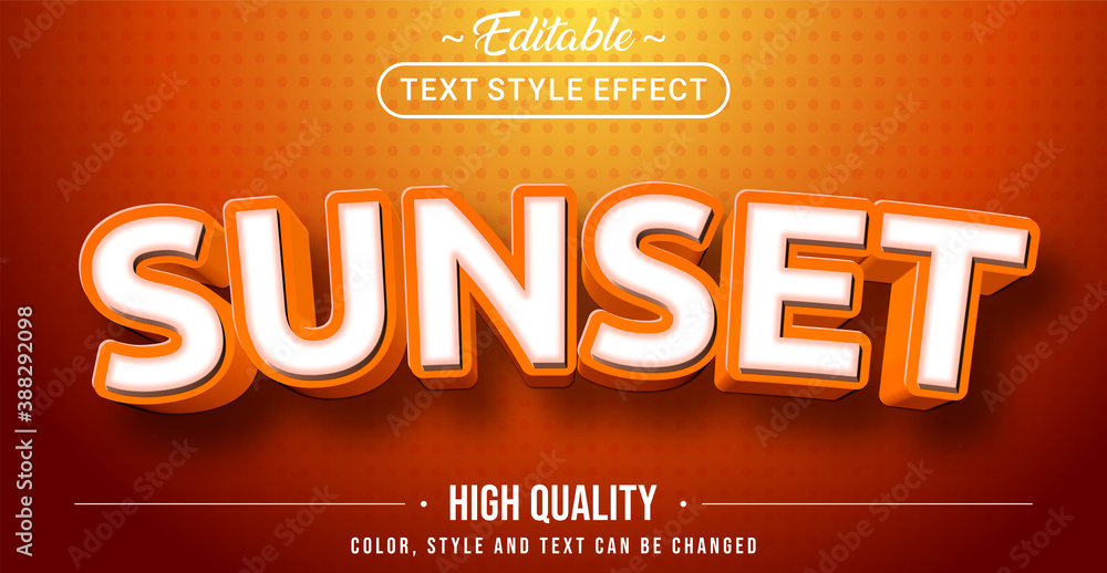 Poster editable text style effect - sunset theme style.