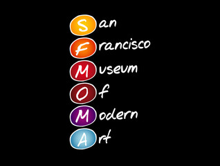 SFMOMA - San Francisco Museum of Modern Art acronym, concept background
