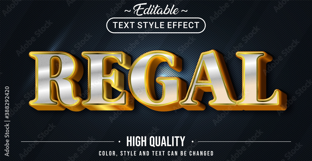 Aufkleber editable text style effect - regal theme style.