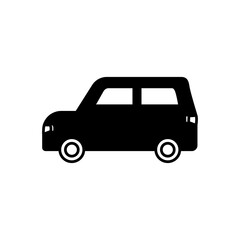 Car icon in full black style