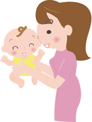 Fototapeta premium 赤ちゃん あやすママ
