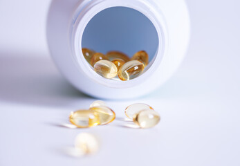 Pill spilling out of a bottle