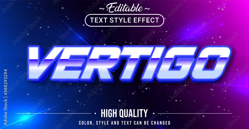 Poster editable text style effect - vertigo theme style.