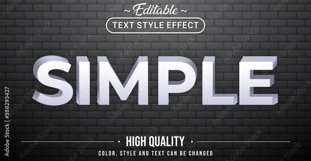 Poster Editable text style effect - Simple white theme style.