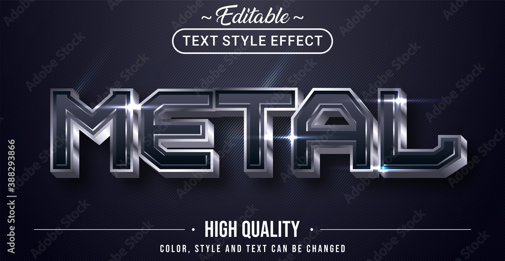 Poster editable text style effect - metal theme style.