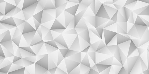 Polygonal mosaic background, white low poly