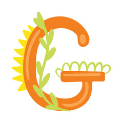 Orange vector bright Letter isolated Capital G 