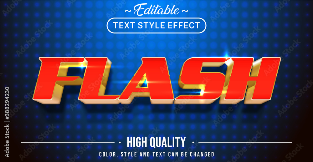 Aufkleber editable text style effect - flash theme style.