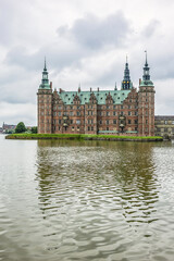 Frederiksborg Castle (Frederiksborg Slot, XVII century) - palace in Hillerod, Denmark. Castle built as royal residence for King Christian IV of Denmark-Norway.