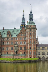Frederiksborg Castle (Frederiksborg Slot, XVII century) - palace in Hillerod, Denmark. Castle built as royal residence for King Christian IV of Denmark-Norway.