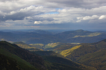 Golden autumn in the Ukrainian Carpathian mountains