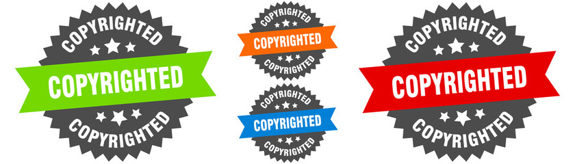 Obraz premium copyrighted sign. round ribbon label set. Seal