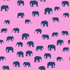 Seamless pattern with african elephants