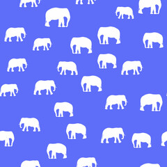 Seamless pattern with african elephants