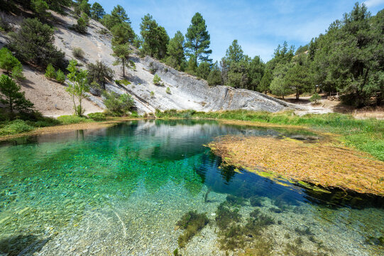 Natural water source of Fuentona of Muriel in soria province, Castilla y Leon, Spain. High quality photo