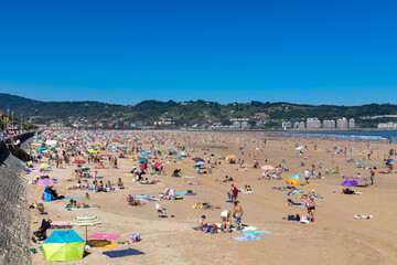 19 JUL 2020 - Hendaye, Basque Country, France - The beach