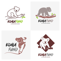 Set of Koala logo design vector. Illustration design koala logo template. Icon Symbol © shuttersport