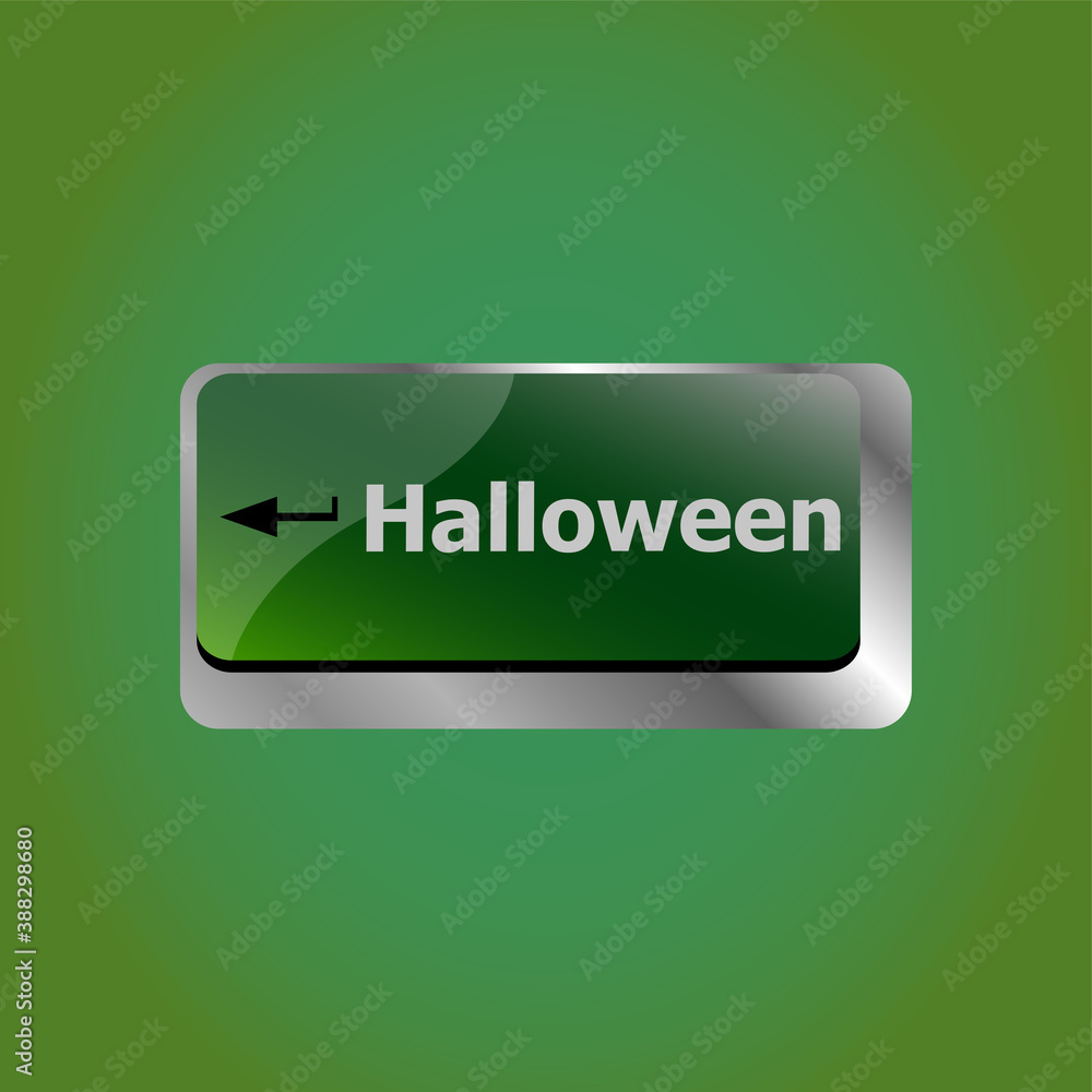 Poster computer keyboard key with key halloween button