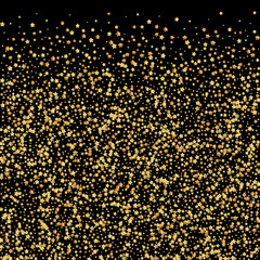 Gold stars luxury sparkling confetti. Scattered sm