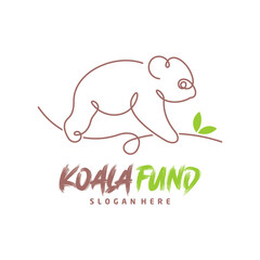 Koala logo design vector. Illustration design koala logo template. Icon Symbol