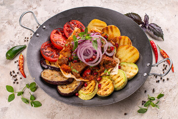 healthy grilled vegetables on plate