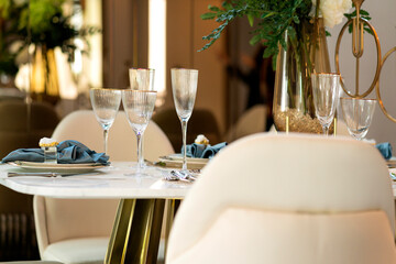 luxury dinning room with wooden table and classic style chair