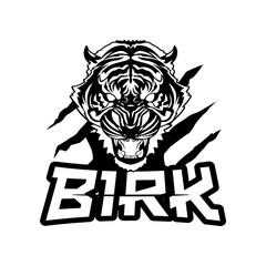 Esport Clan Gaming Logo Birk - Black & White