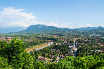 Fototapeta na wymiar Luang Prabang Seen from the Top of Phousi Hill, Laos