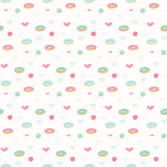 seamless patterns of love, candy and doughnut images for your needs for backgrounds, wallpapers, fabrics, etc.
