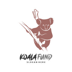 Koala logo design vector. Illustration design koala logo template. Icon Symbol