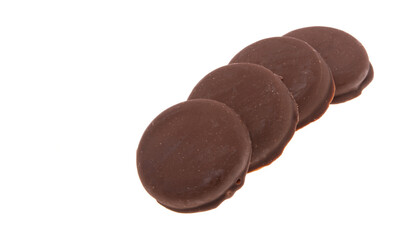 cookies in chocolate glaze isolated